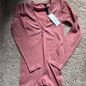 Urban Outfitters Pink Ribbed Bodysuit